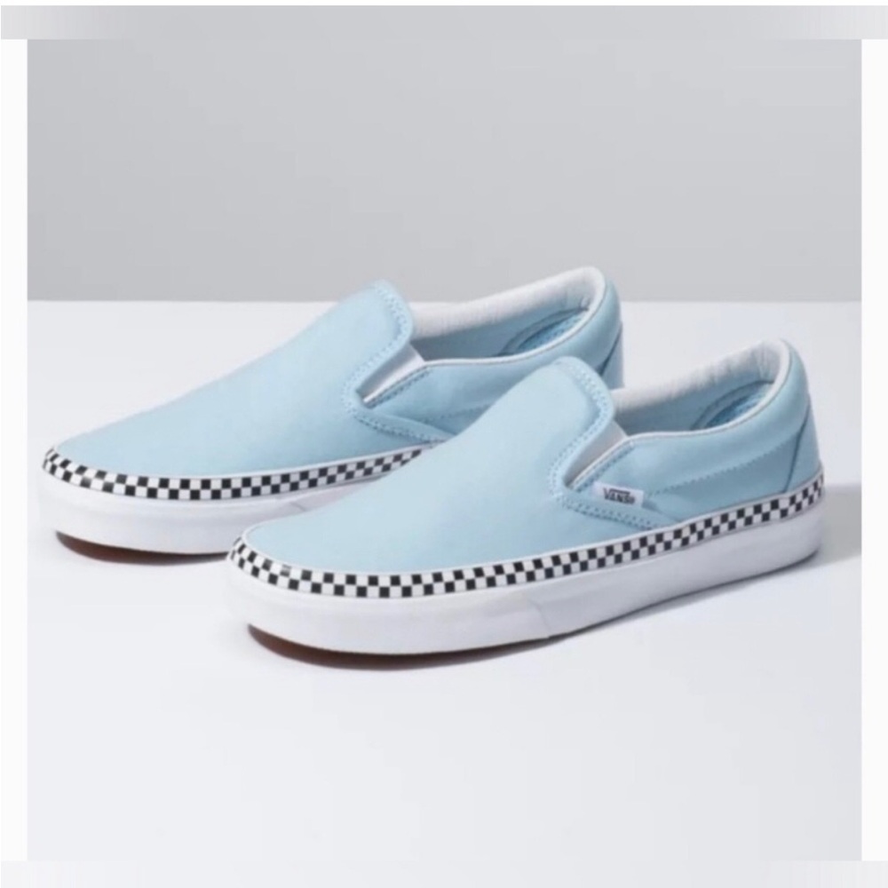 VANS BLUE CHECK FOXING SLIP ON
SIZE 9.5